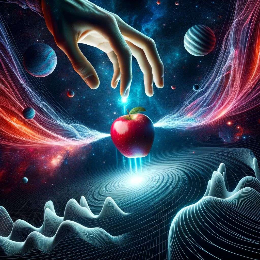 the discovery of gravity, digital art, infinity